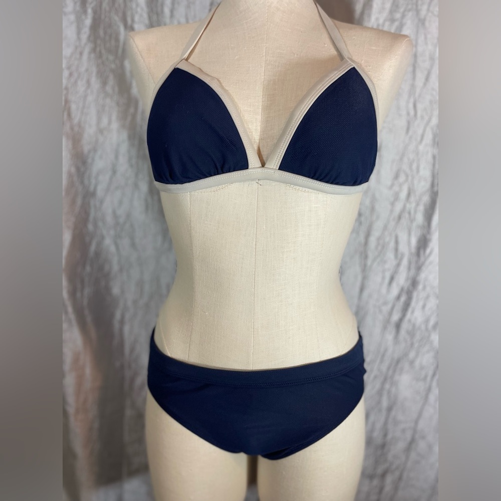 Isaac Mizrahi for Target navy & white bikini Small